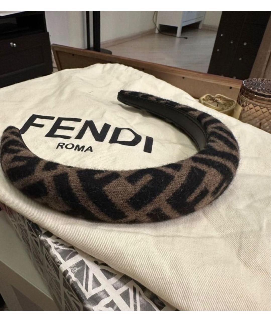 FENDI Коричневый ободок, фото 2