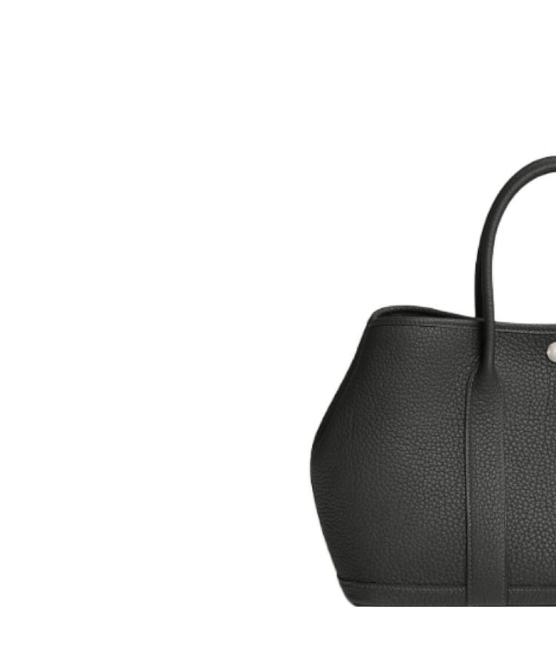 HERMES Черная кожаная сумка тоут, фото 2