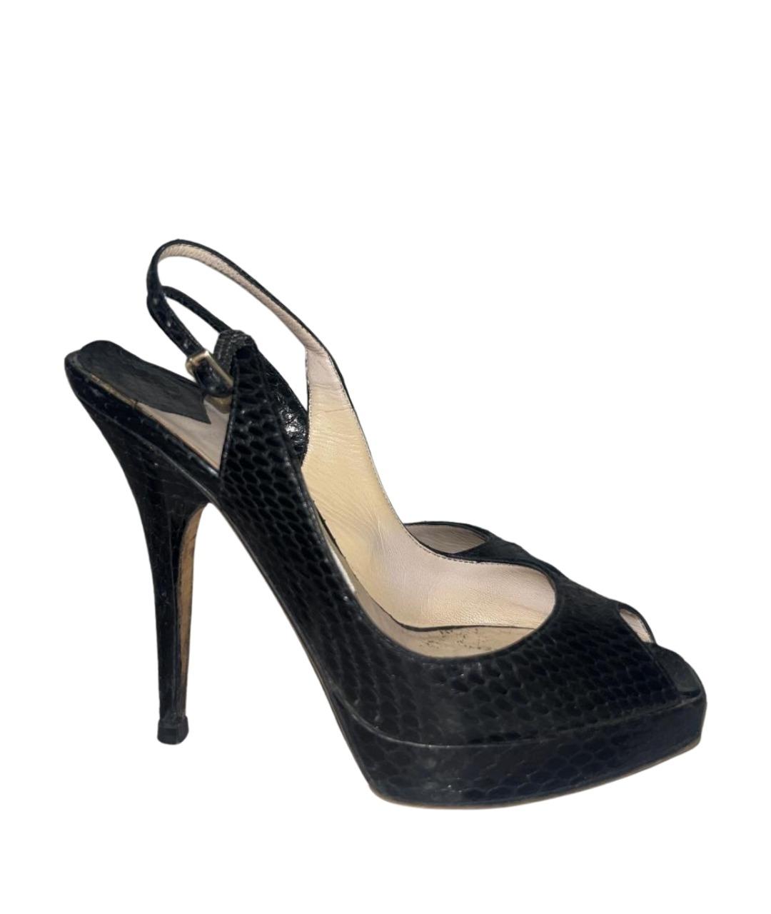 JIMMY CHOO Черные кожаные туфли, фото 1