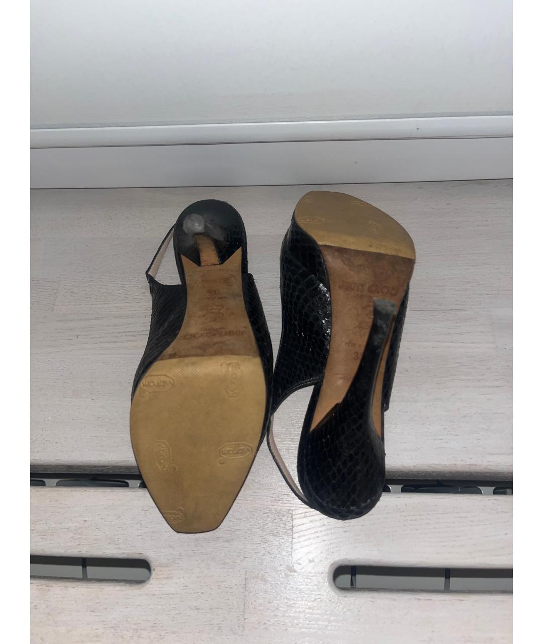 JIMMY CHOO Черные кожаные туфли, фото 5