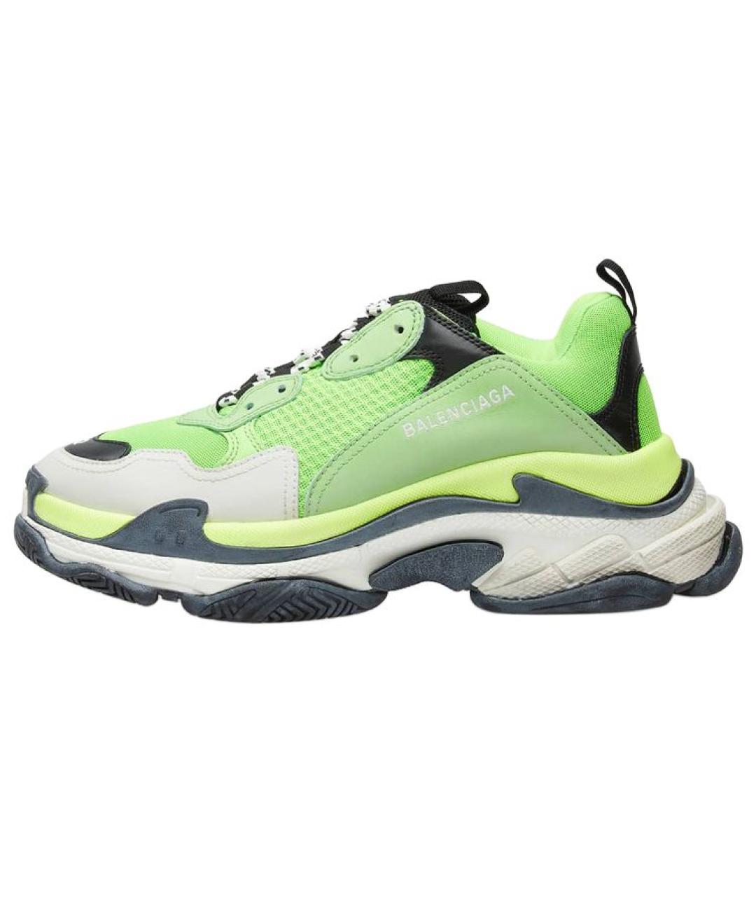 BALENCIAGA Зеленые текстильные низкие кроссовки / кеды, фото 2
