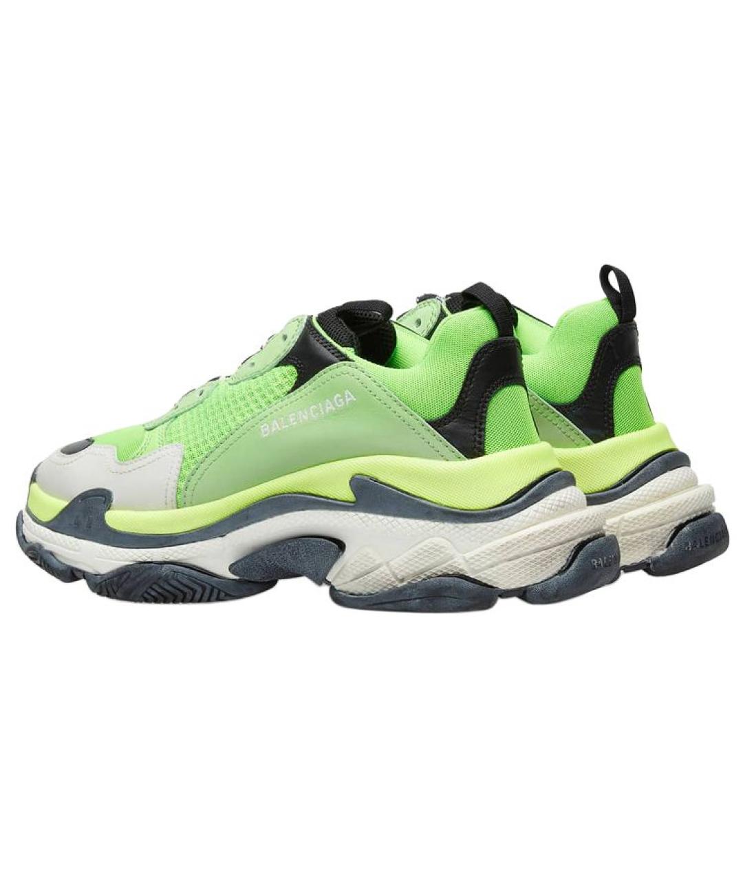 BALENCIAGA Зеленые текстильные низкие кроссовки / кеды, фото 4