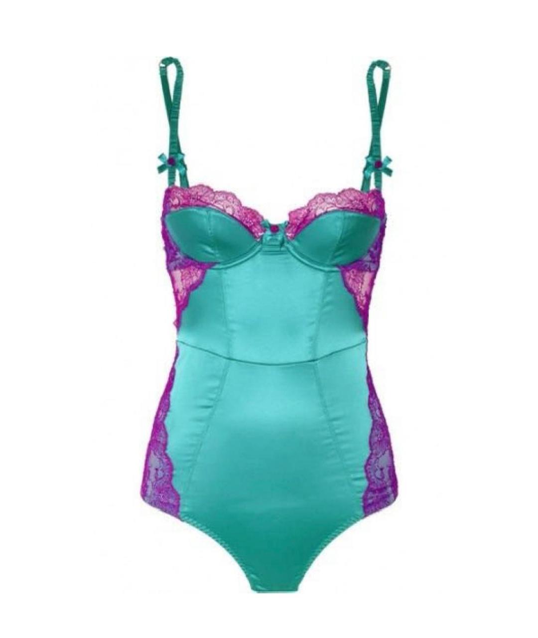 AGENT PROVOCATEUR Бирюзовое атласное боди, фото 6