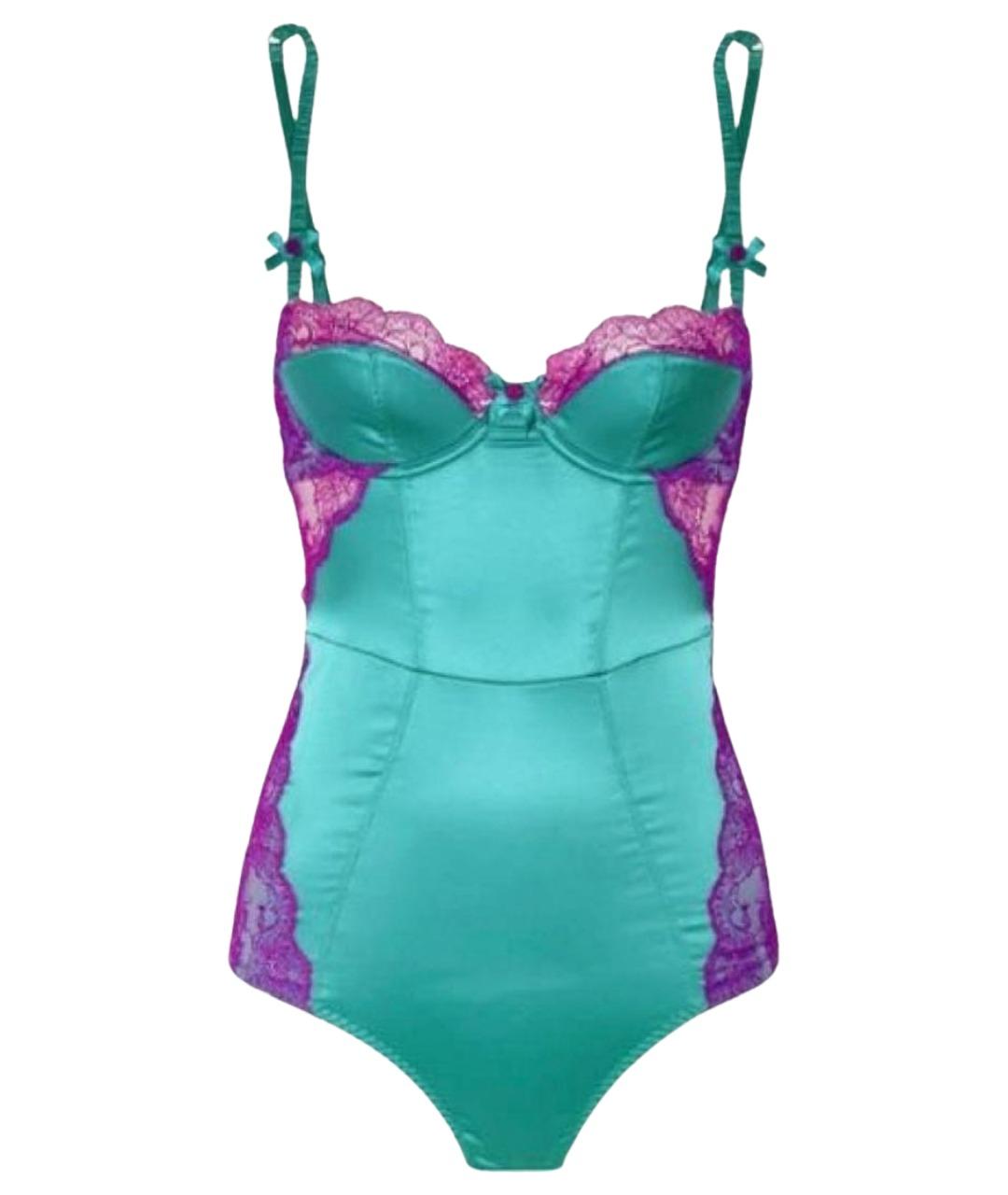 AGENT PROVOCATEUR Бирюзовое атласное боди, фото 1