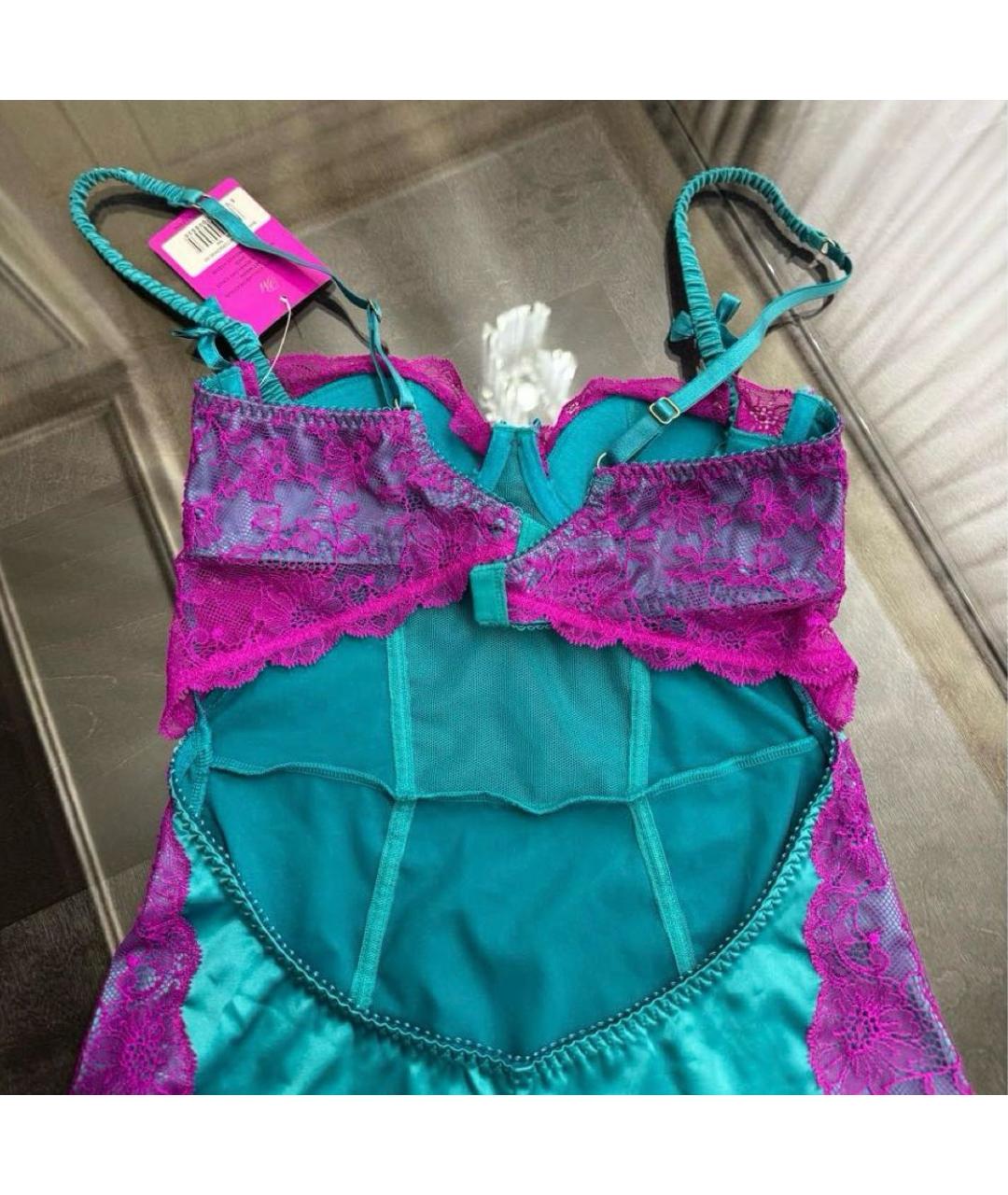 AGENT PROVOCATEUR Бирюзовое атласное боди, фото 2