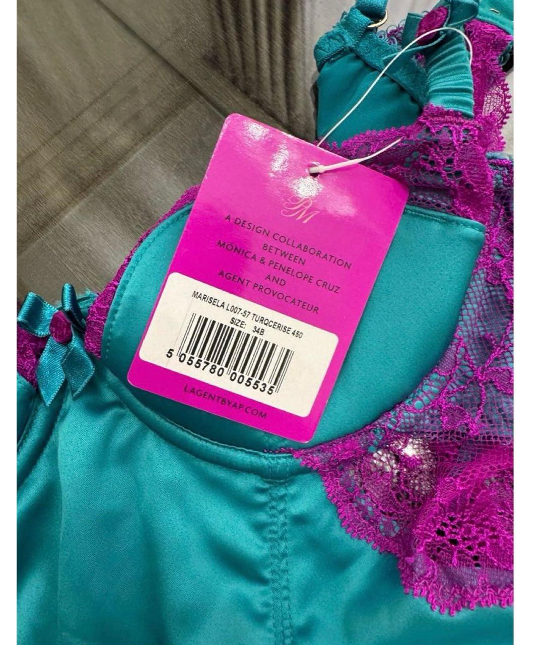 AGENT PROVOCATEUR Бирюзовое атласное боди, фото 3