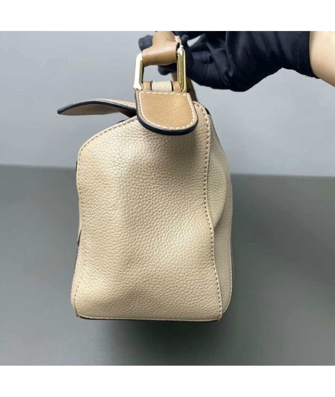LOEWE Бежевая кожаная сумка тоут, фото 3