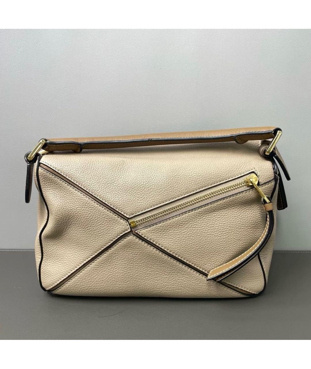 LOEWE Бежевая кожаная сумка тоут, фото 2
