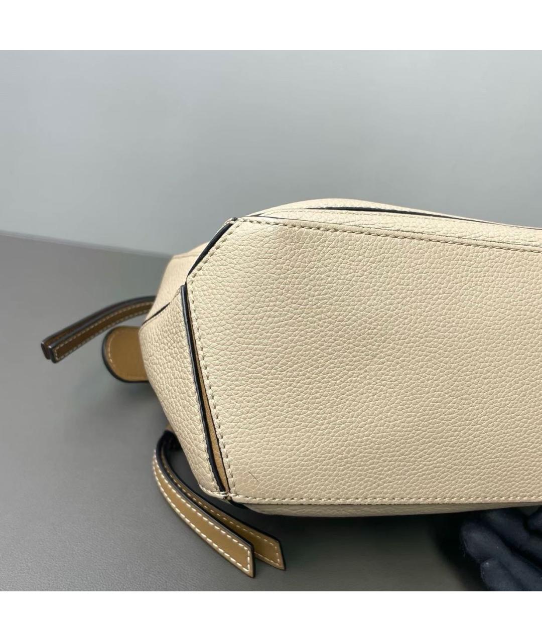 LOEWE Бежевая кожаная сумка тоут, фото 5