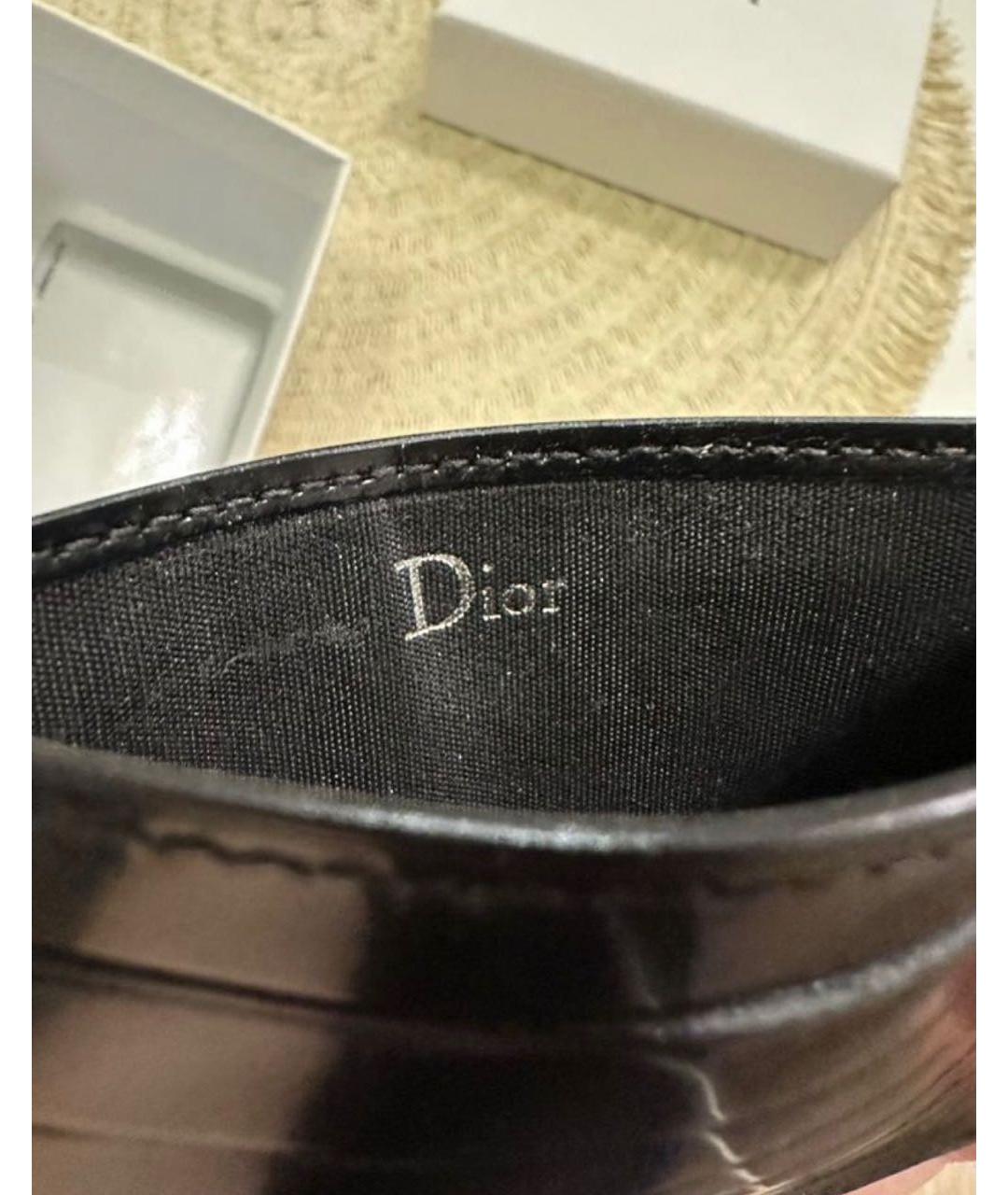 CHRISTIAN DIOR Черный кожаный кардхолдер, фото 5