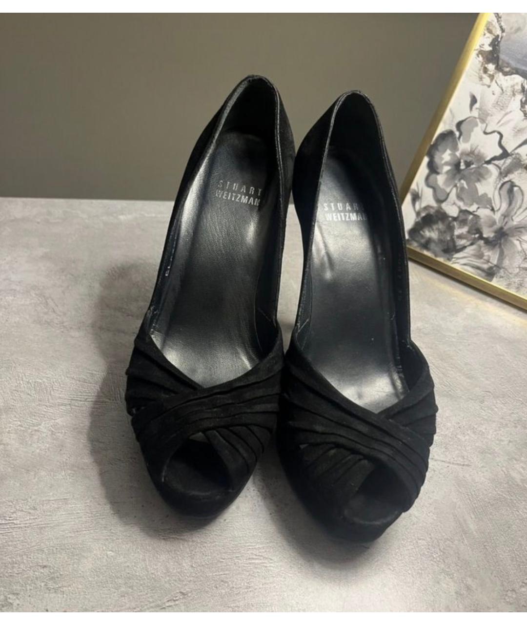 STUART WEITZMAN Черные замшевые туфли, фото 4