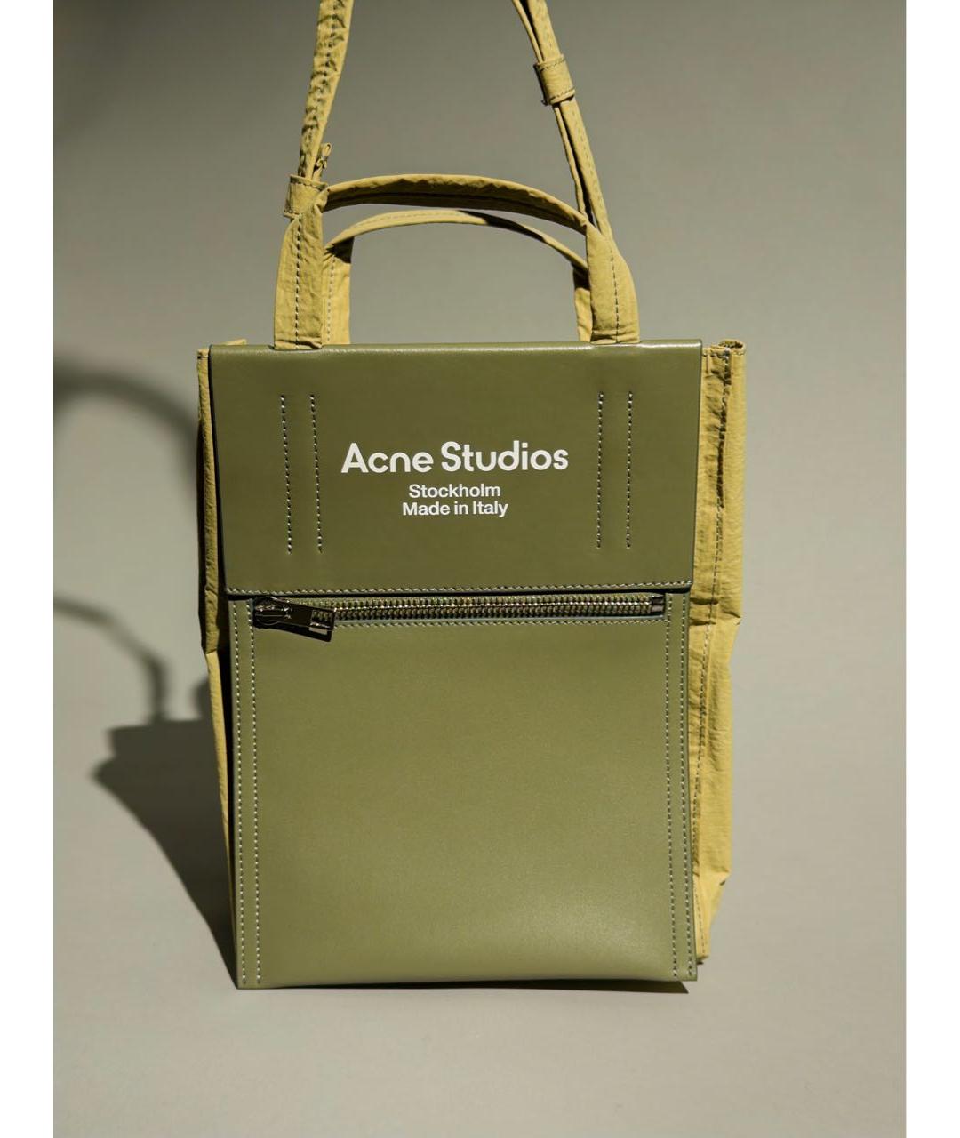 ACNE STUDIOS Зеленая нейлоновая сумка через плечо, фото 9