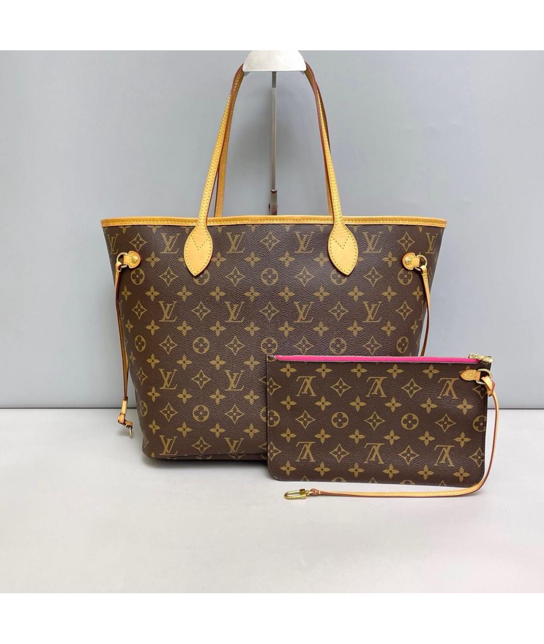 LOUIS VUITTON Коричневая сумка тоут из канвы, фото 2
