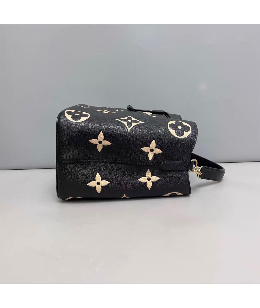 LOUIS VUITTON Черная кожаная сумка с короткими ручками, фото 3