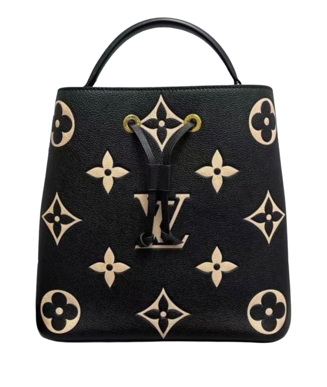 LOUIS VUITTON Черная кожаная сумка с короткими ручками, фото 1