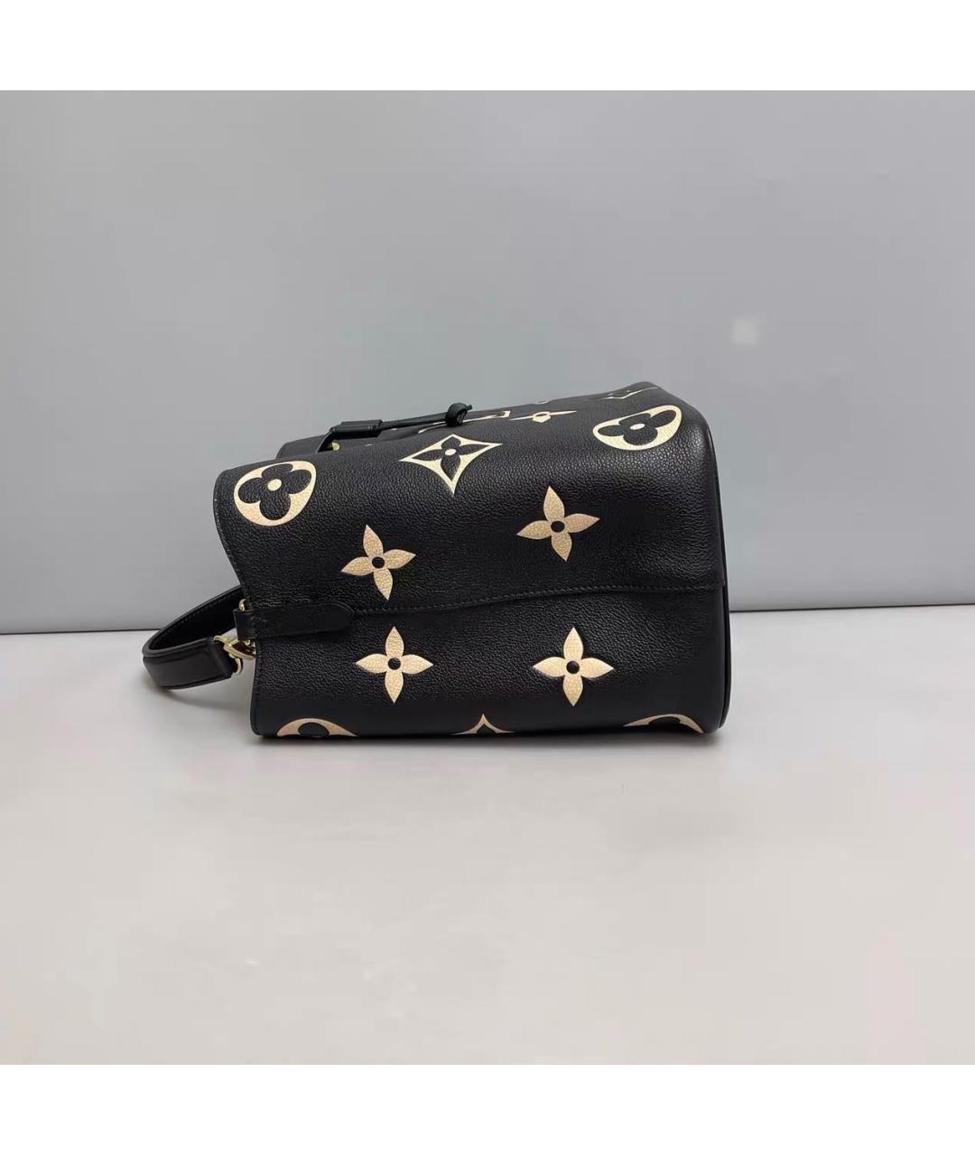 LOUIS VUITTON Черная кожаная сумка с короткими ручками, фото 4
