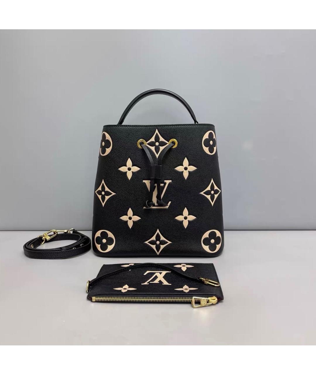 LOUIS VUITTON Черная кожаная сумка с короткими ручками, фото 9