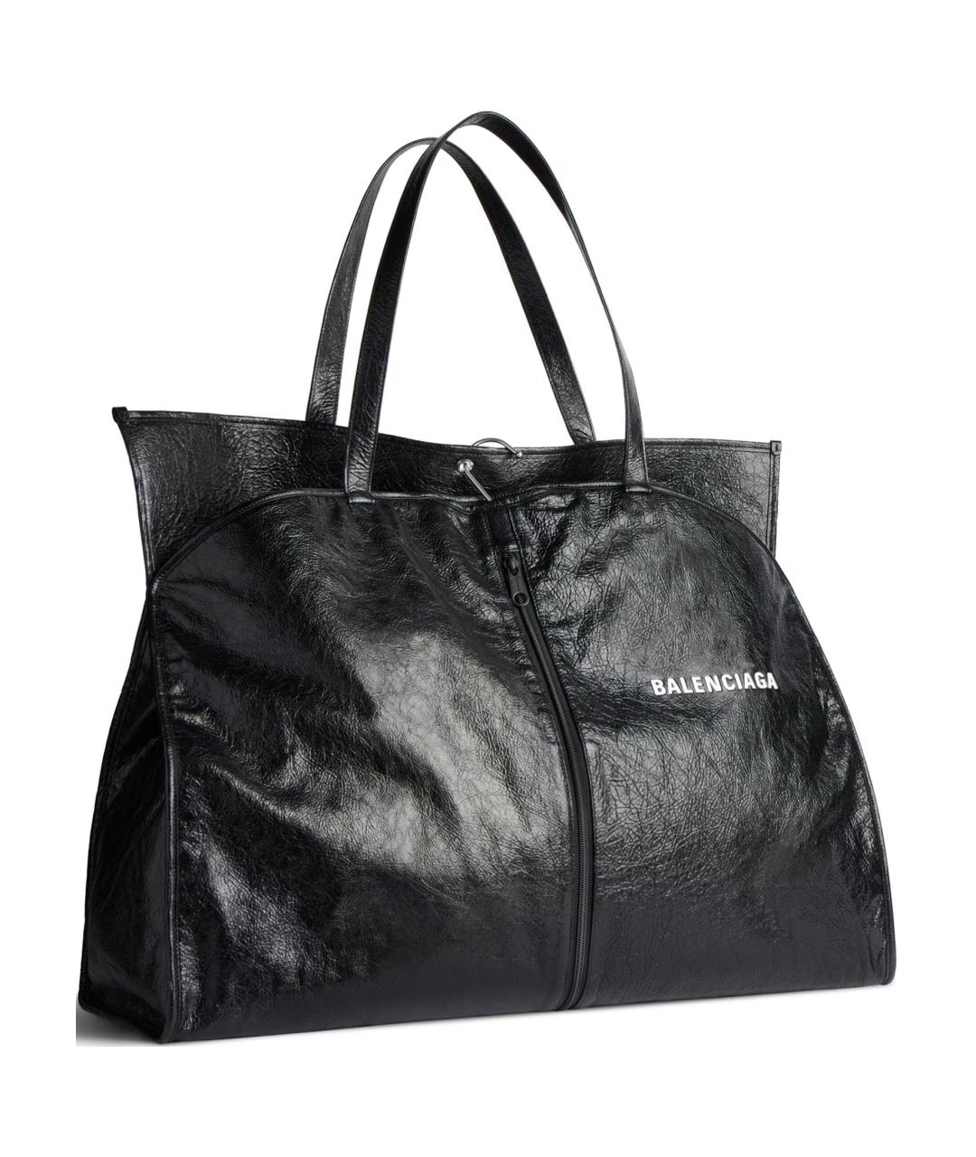 BALENCIAGA Черная кожаная сумка на плечо, фото 2
