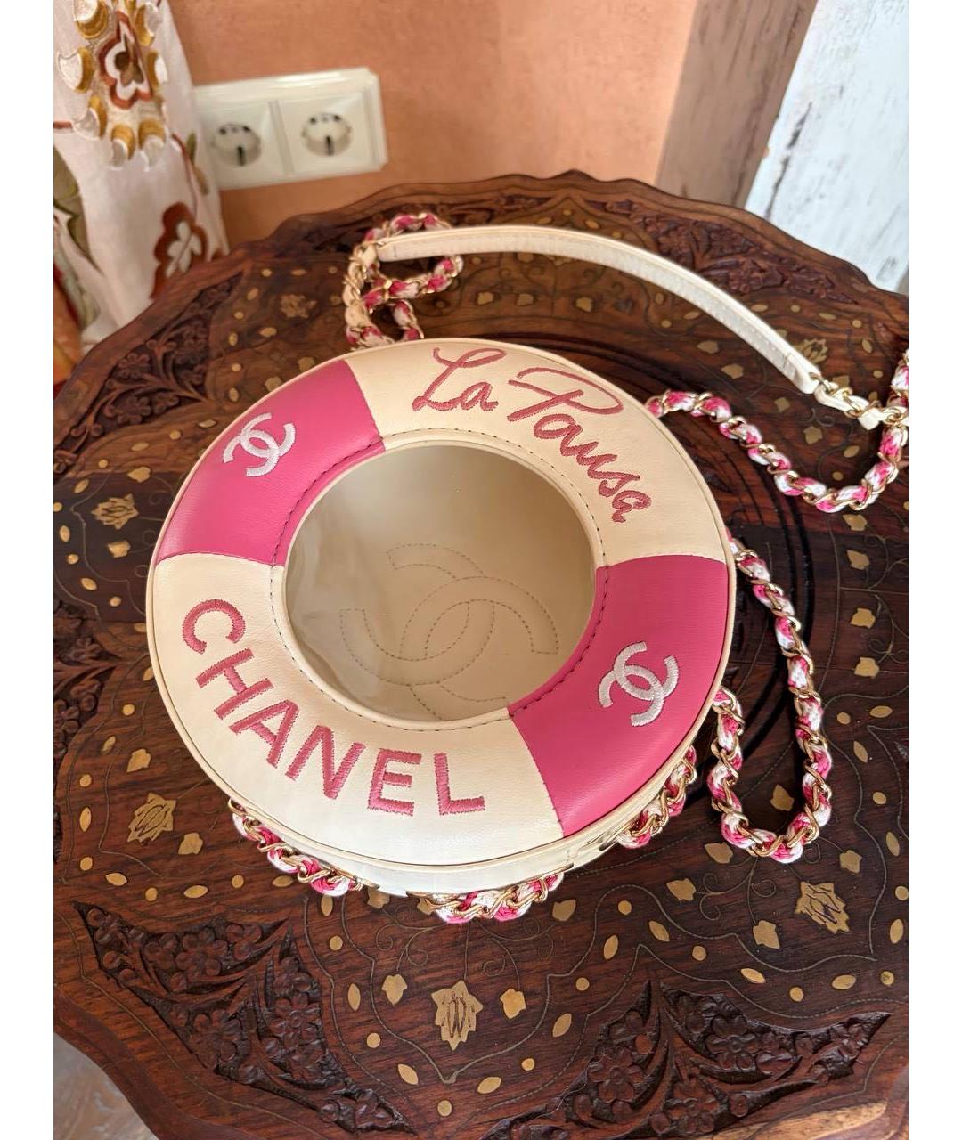 CHANEL Белая кожаная сумка через плечо, фото 3