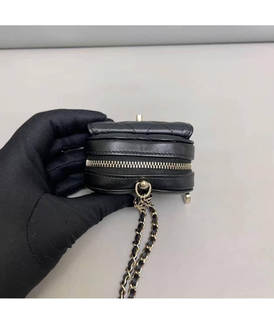 CHANEL Черная кожаная сумка через плечо, фото 6
