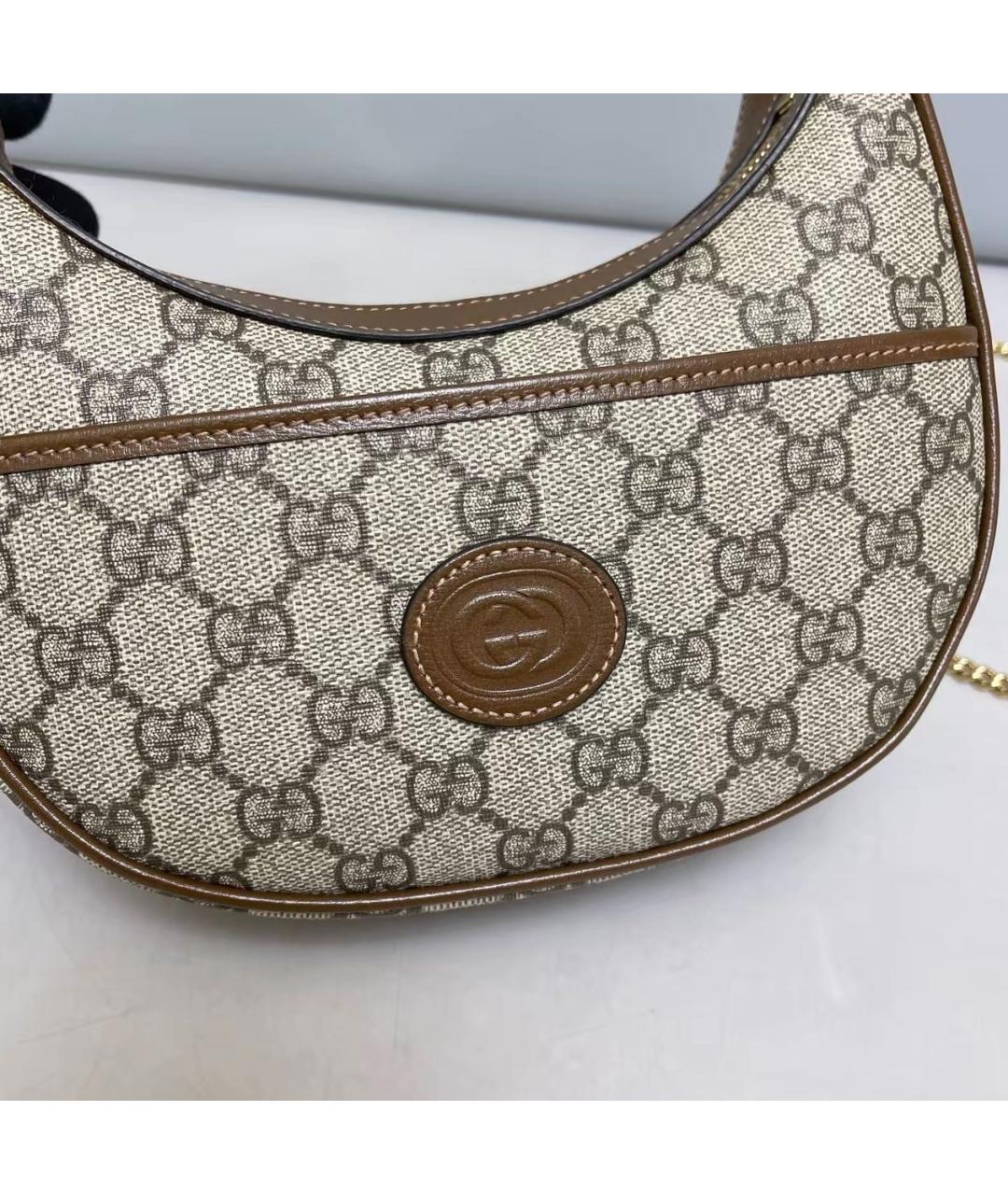GUCCI Коричневая кожаная сумка через плечо, фото 7