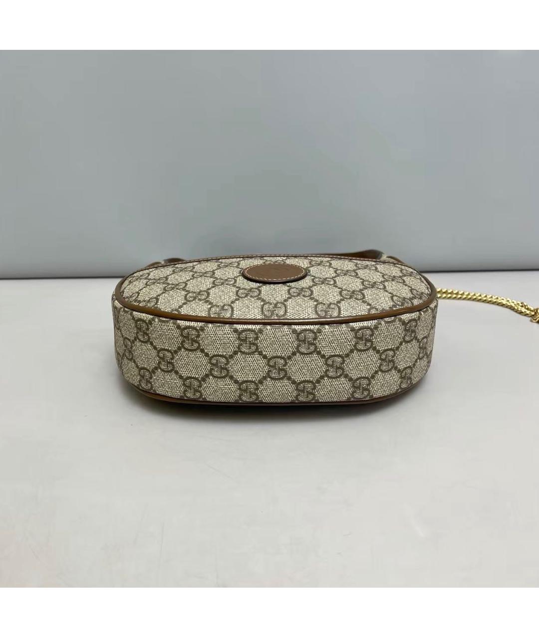 GUCCI Коричневая кожаная сумка через плечо, фото 5