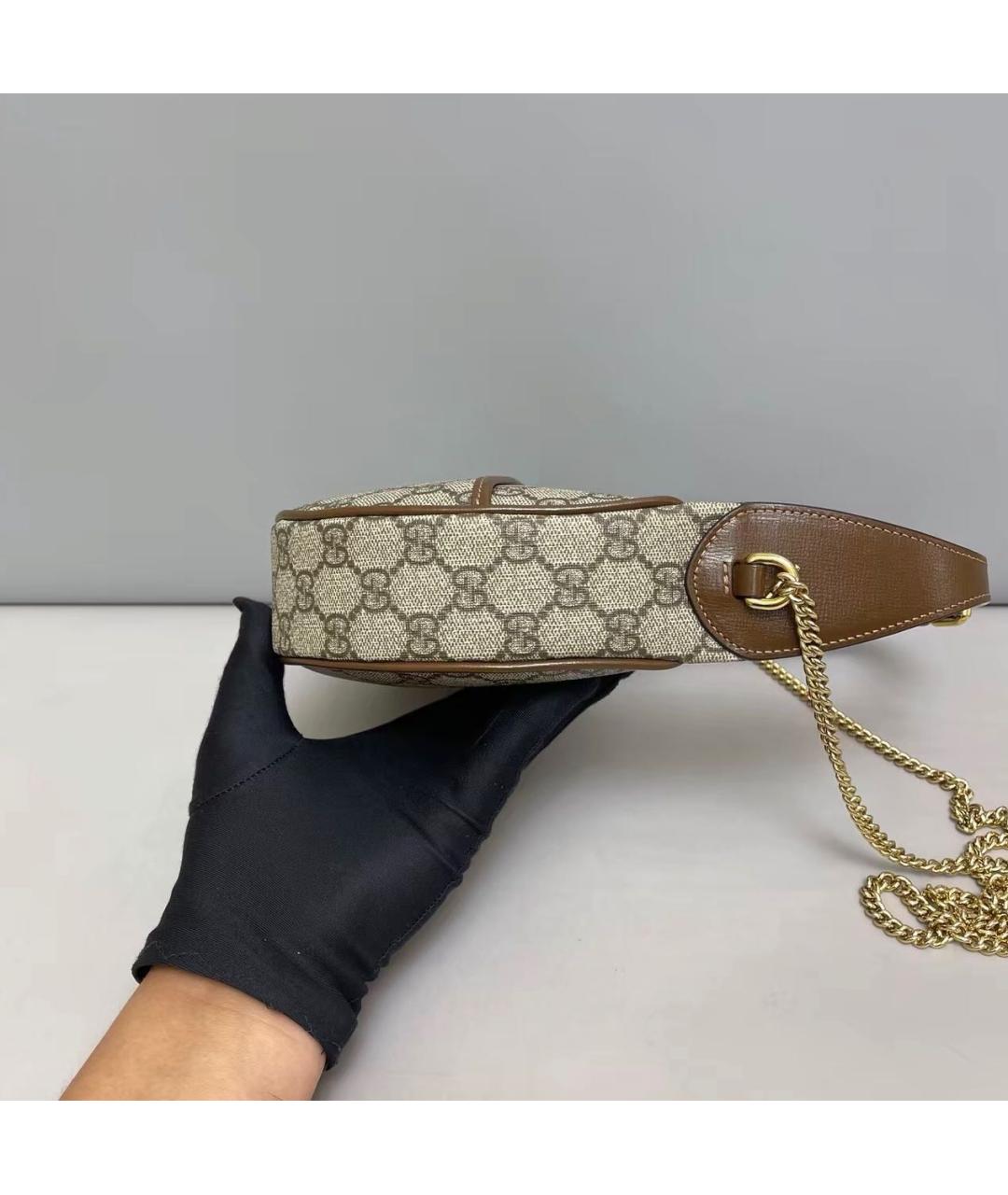GUCCI Коричневая кожаная сумка через плечо, фото 3