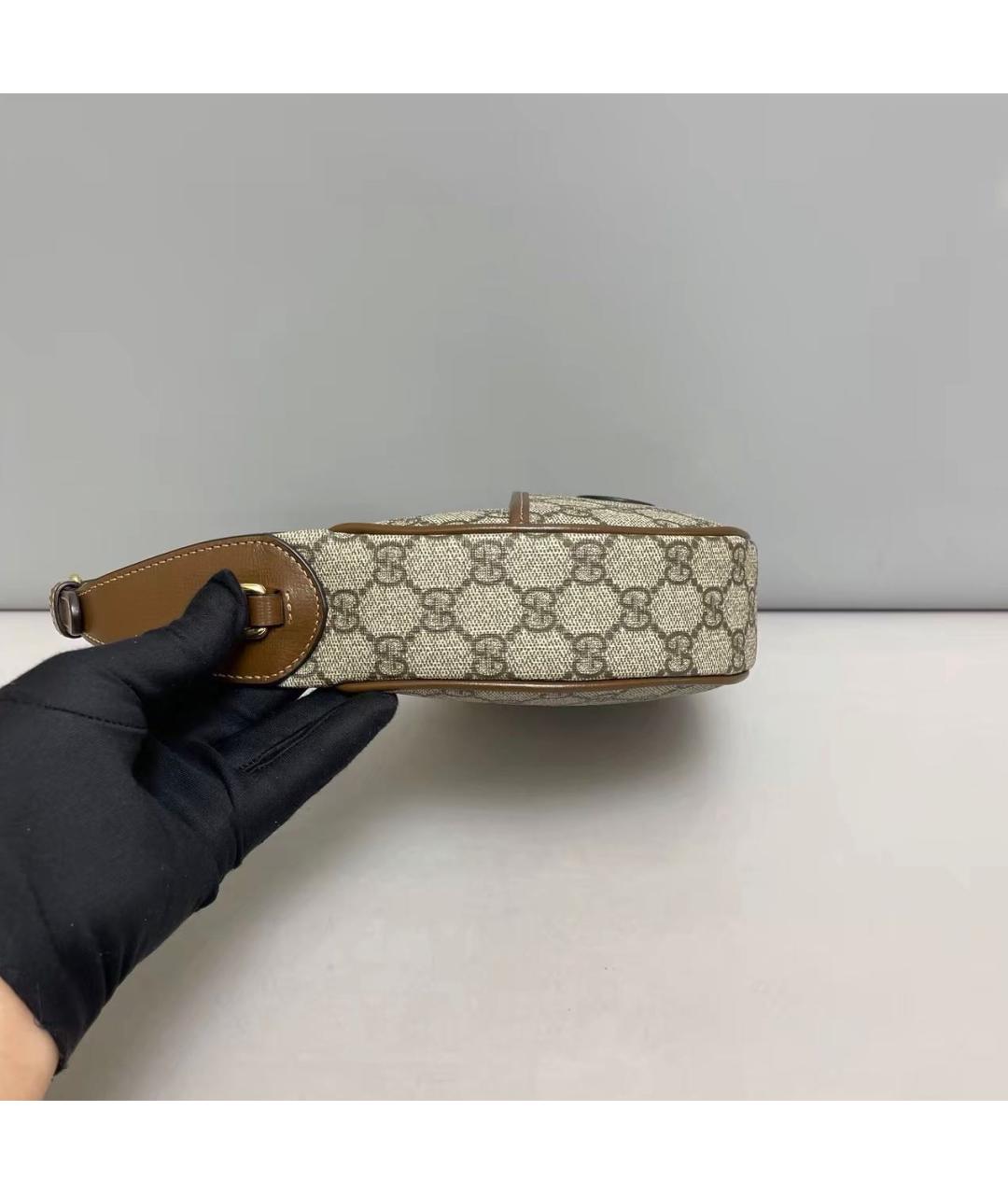 GUCCI Коричневая кожаная сумка через плечо, фото 4