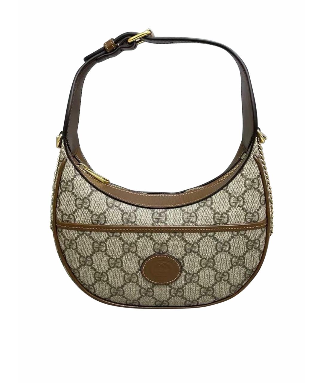 GUCCI Коричневая кожаная сумка через плечо, фото 1
