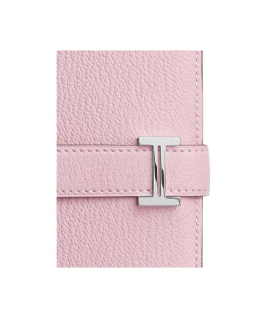 HERMES Розовый кожаный кошелек, фото 3
