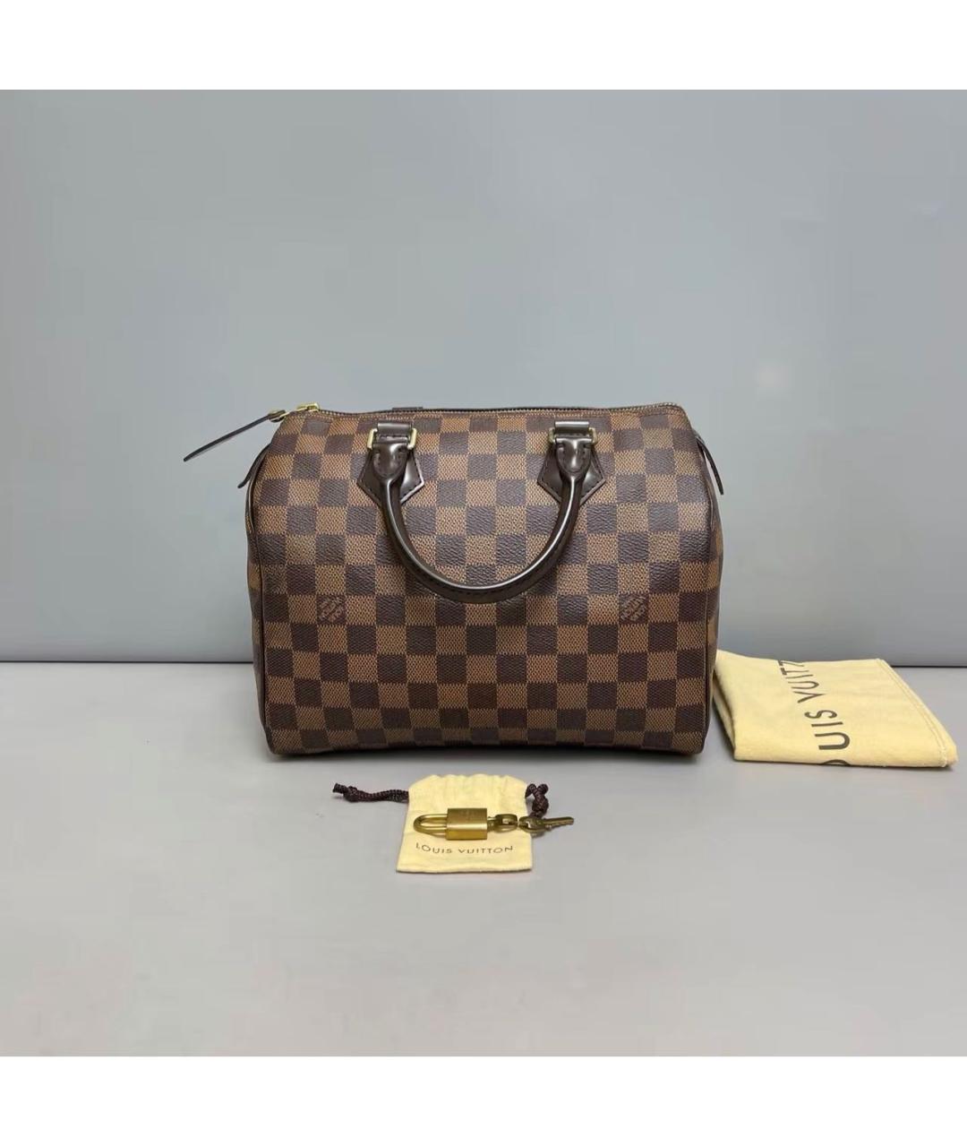 LOUIS VUITTON Коричневая сумка с короткими ручками из канвы, фото 2