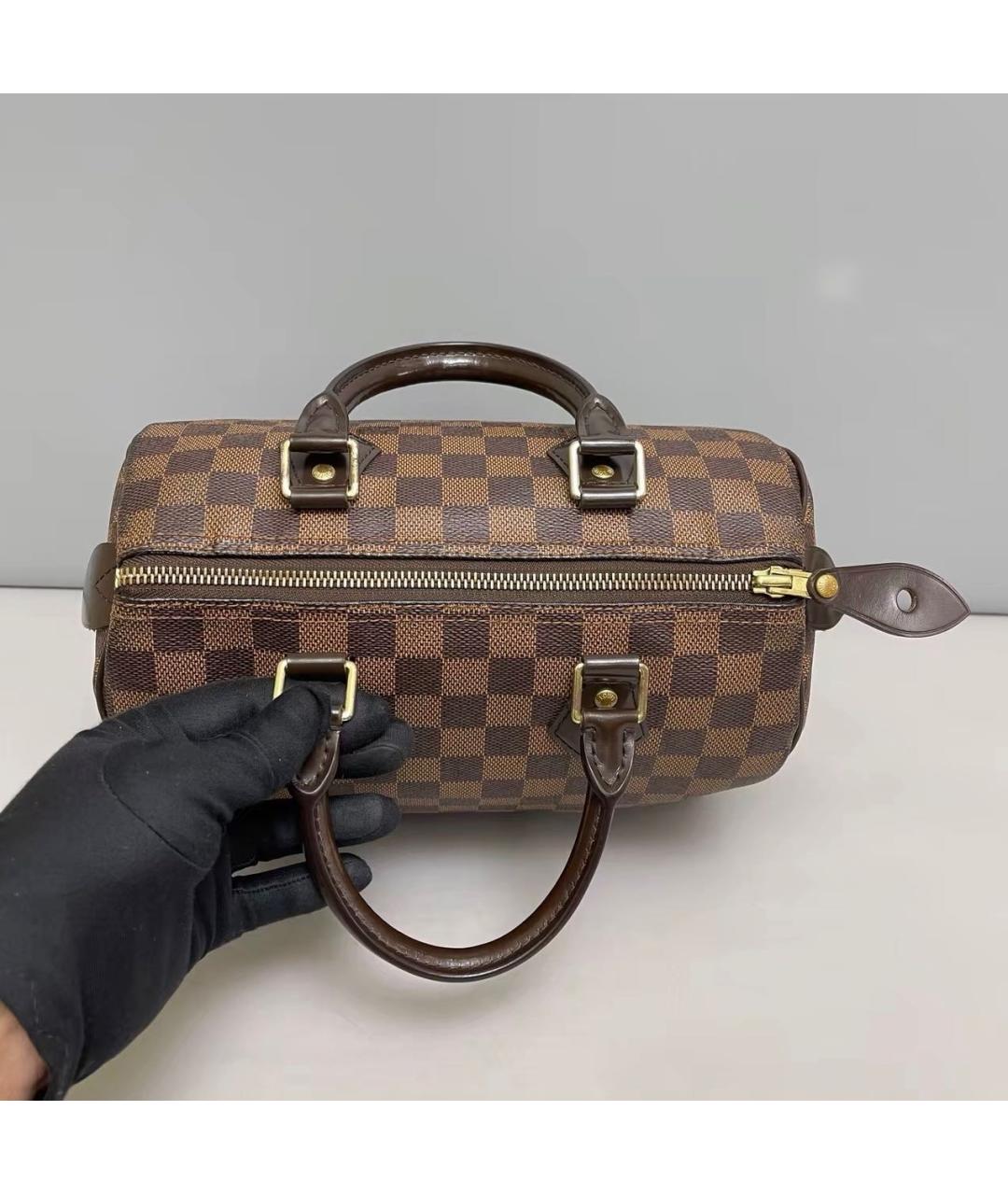 LOUIS VUITTON Коричневая сумка с короткими ручками из канвы, фото 7