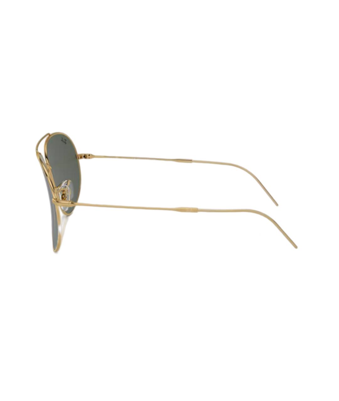RAY BAN Золотые металлические солнцезащитные очки, фото 3