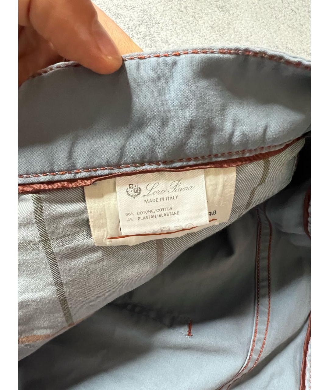 LORO PIANA Серые хлопко-эластановые брюки чинос, фото 6