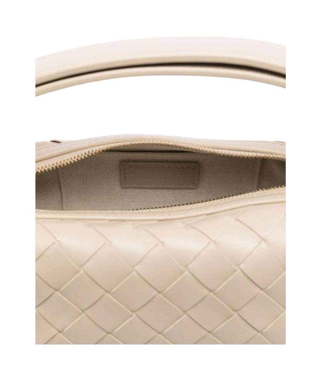 BOTTEGA VENETA Бежевая кожаная сумка через плечо, фото 5