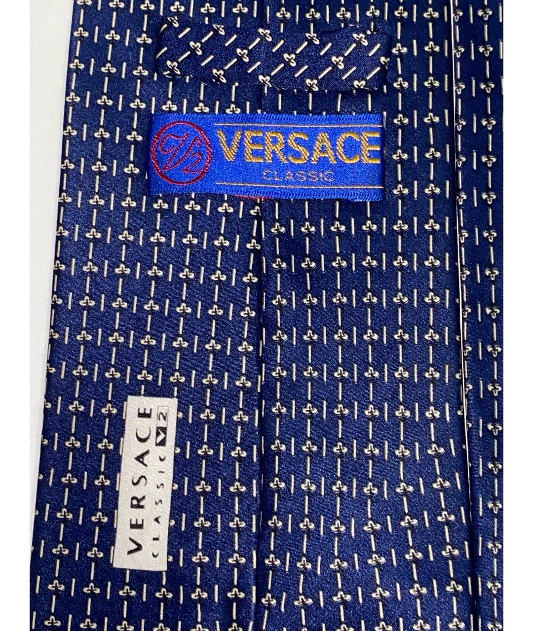 VERSACE Синий шелковый галстук, фото 3