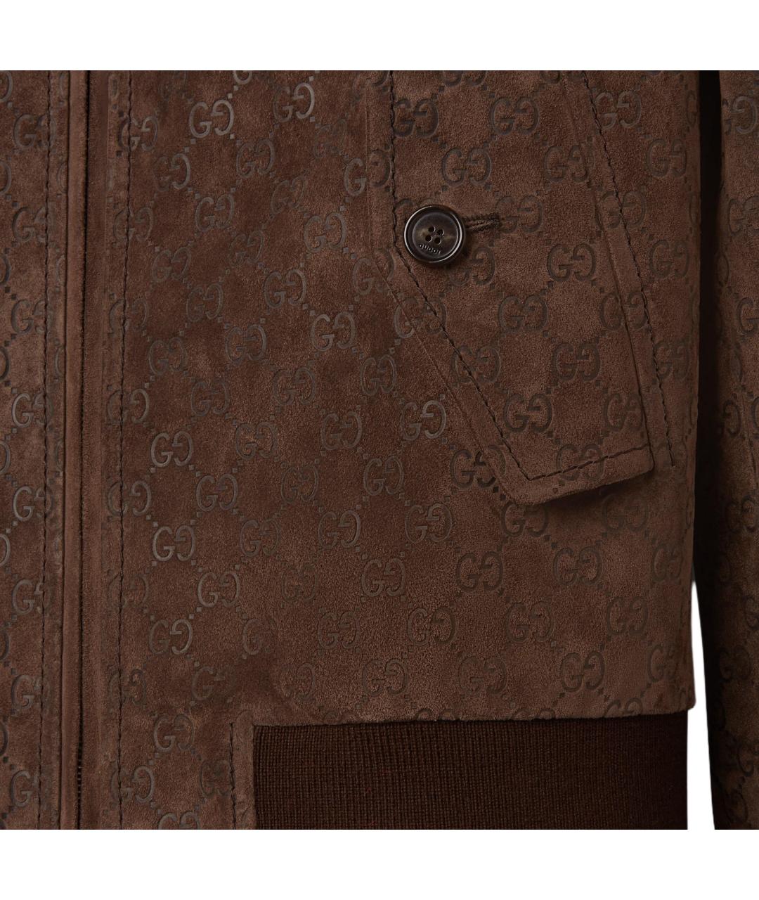 GUCCI Коричневая замшевая куртка, фото 2
