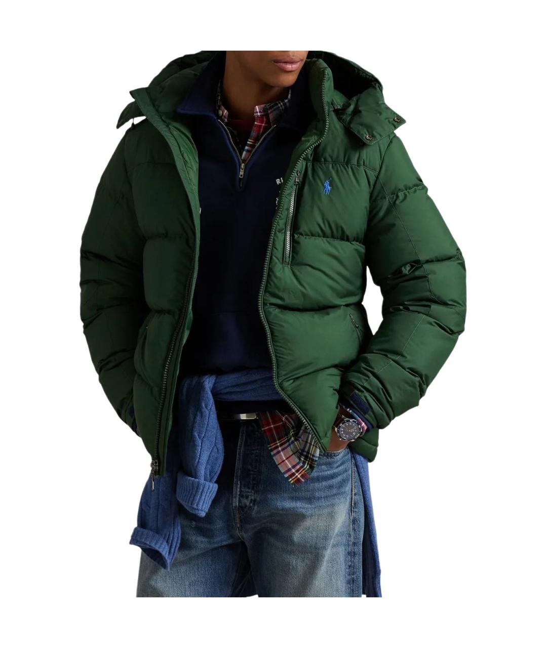 POLO RALPH LAUREN Зеленый пуховик, фото 3