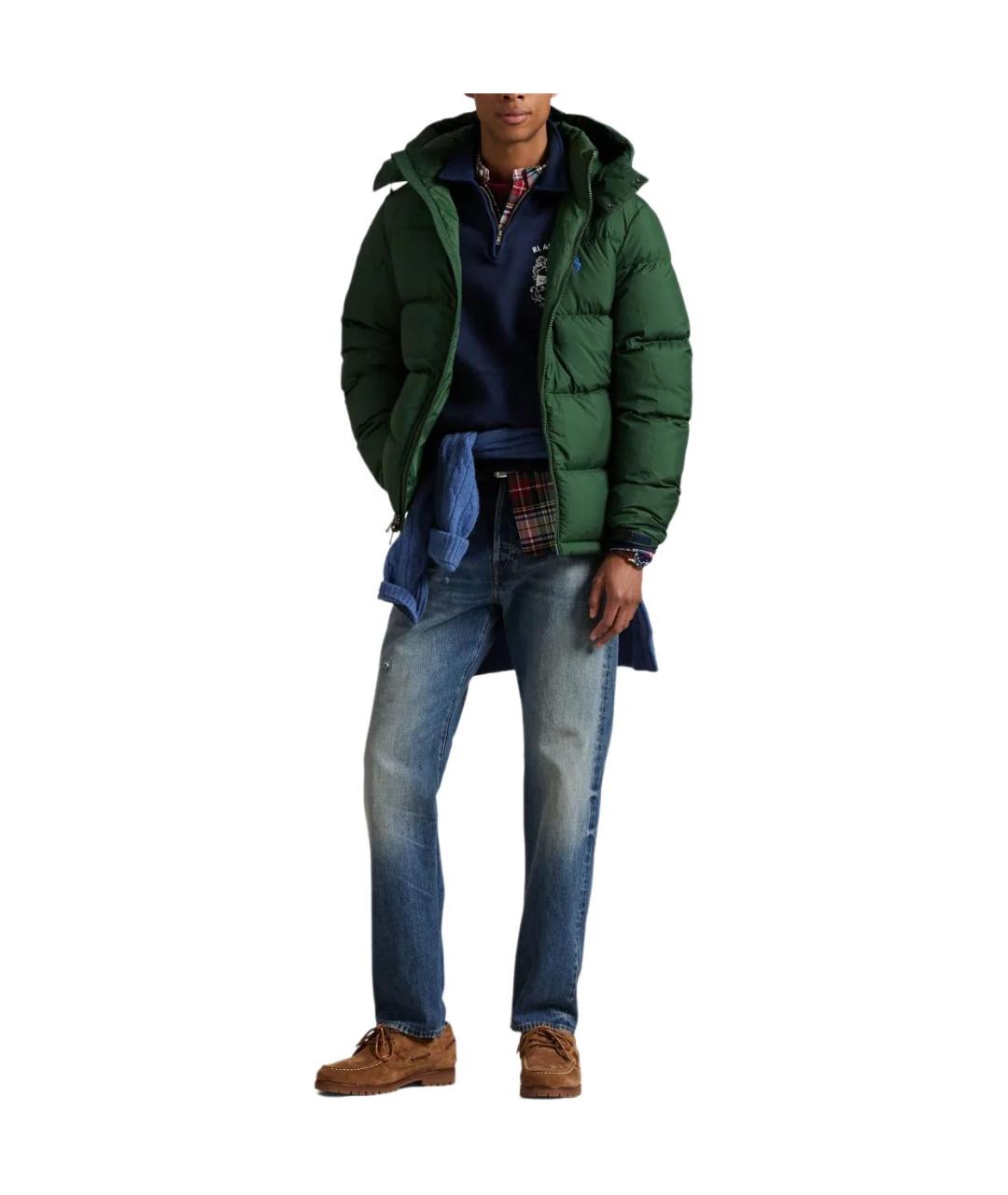 POLO RALPH LAUREN Зеленый пуховик, фото 2