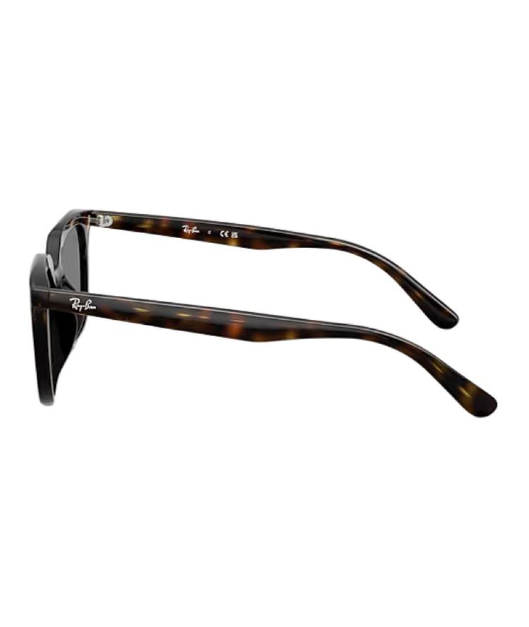 RAY BAN Коричневые пластиковые солнцезащитные очки, фото 3