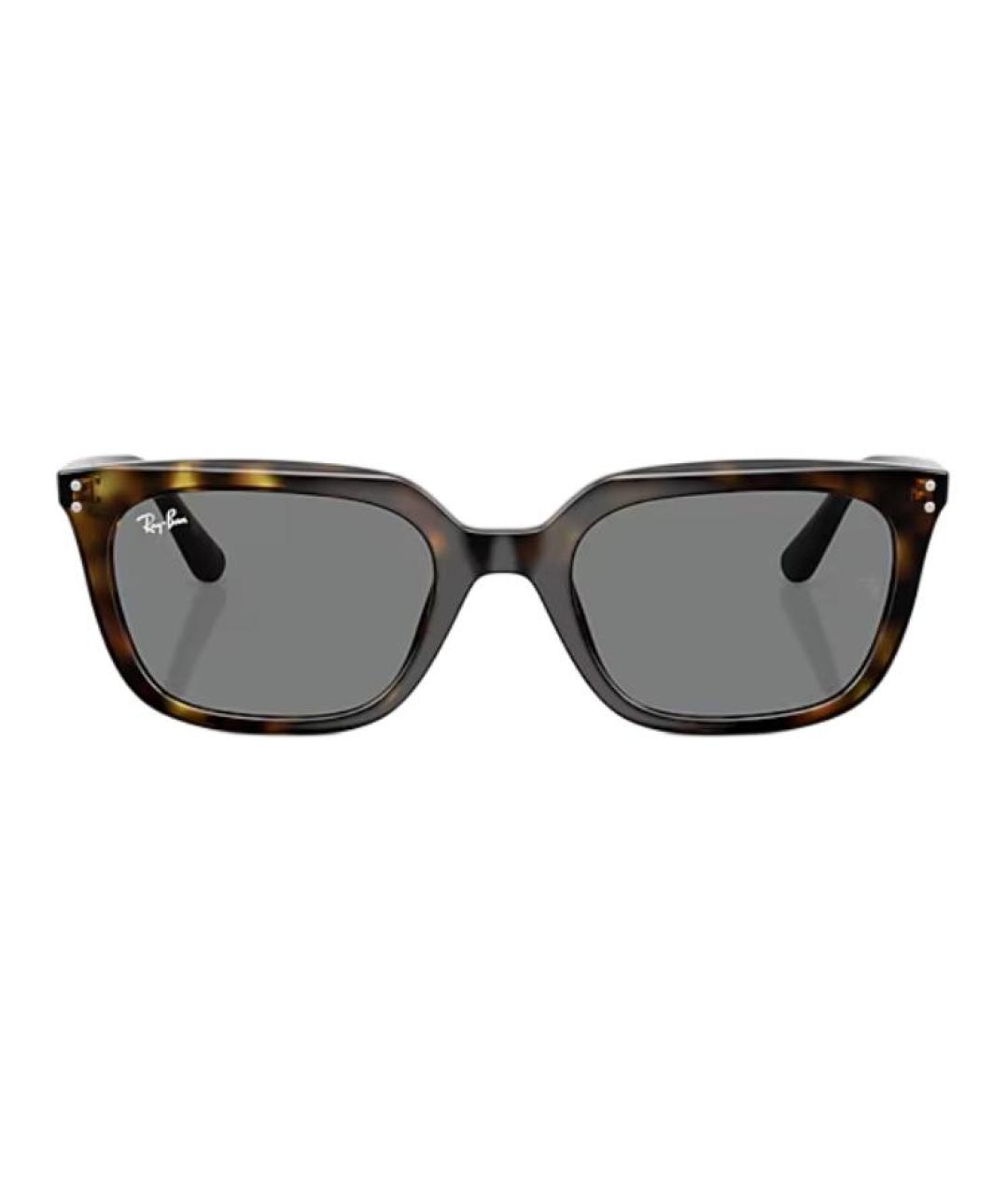 RAY BAN Коричневые пластиковые солнцезащитные очки, фото 2