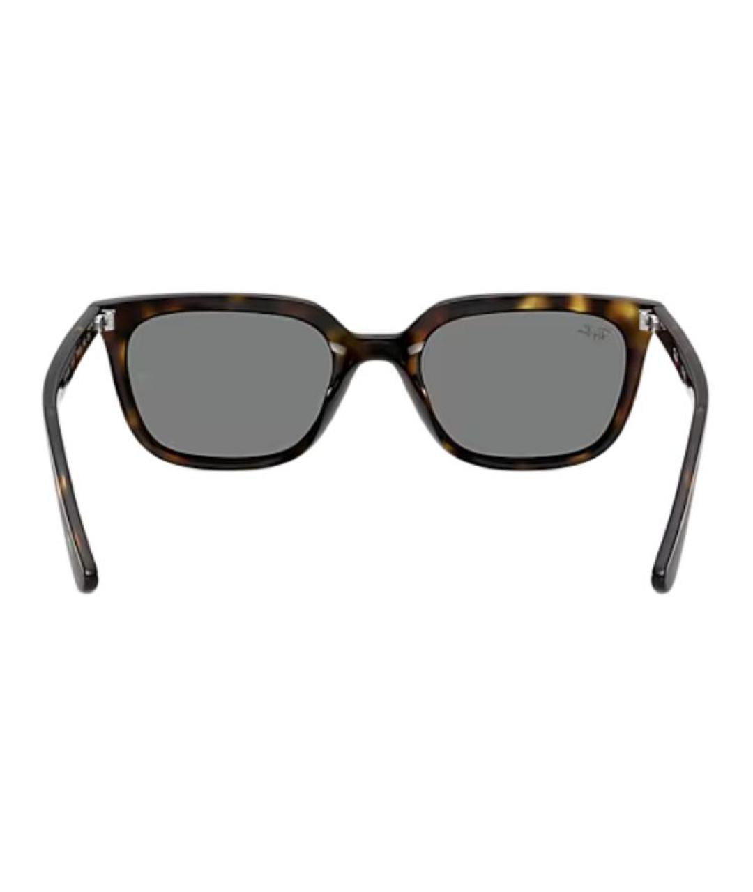 RAY BAN Коричневые пластиковые солнцезащитные очки, фото 4