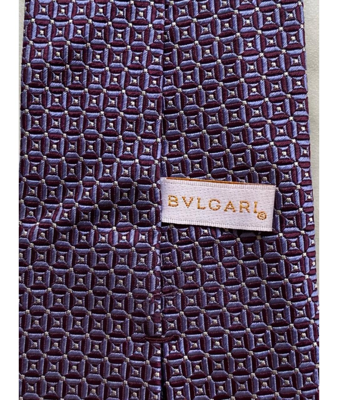 BVLGARI Фиолетовый шелковый галстук, фото 5