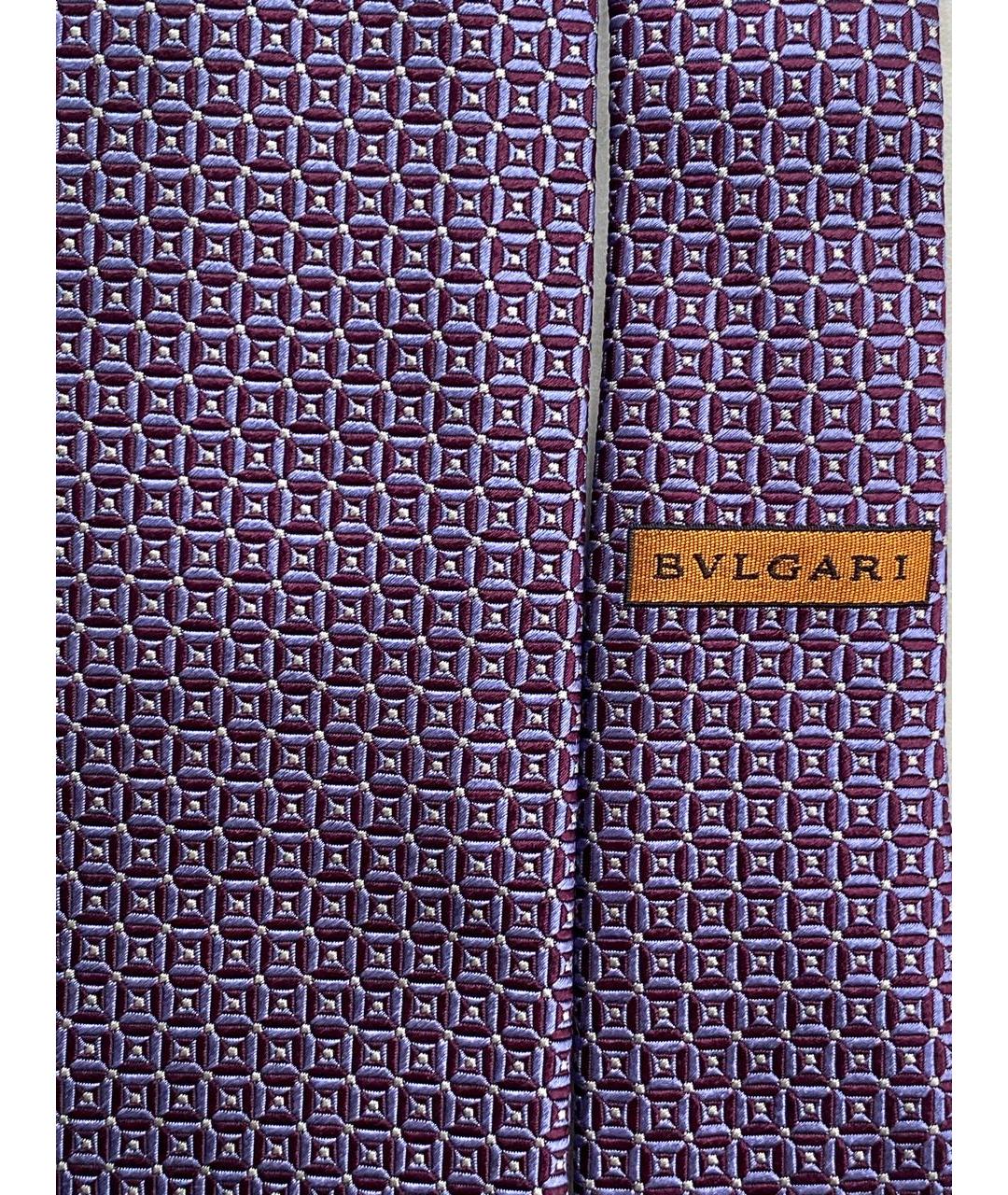 BVLGARI Фиолетовый шелковый галстук, фото 4