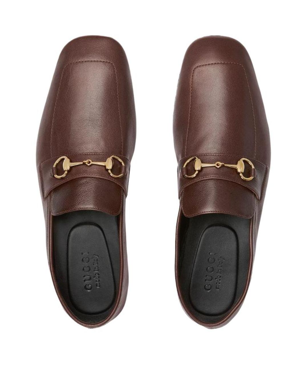GUCCI Коричневые кожаные туфли, фото 4