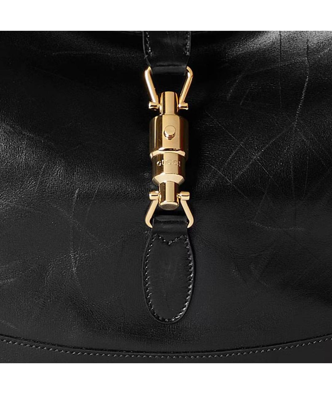 GUCCI Черная кожаная сумка через плечо, фото 5