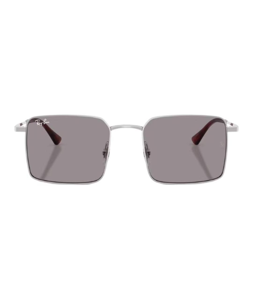 RAY BAN Серебряные металлические солнцезащитные очки, фото 2