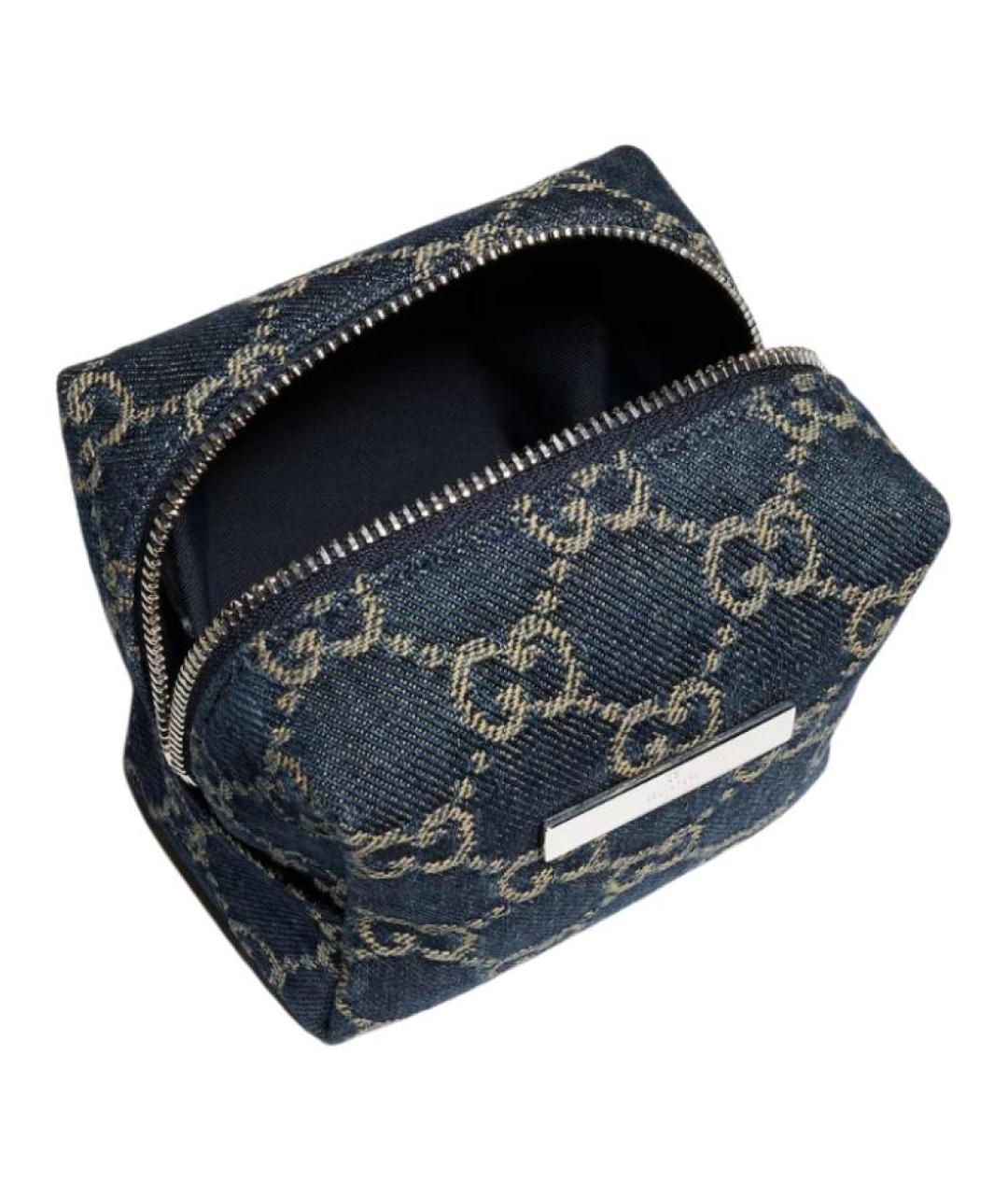 GUCCI Темно-синяя деним косметичка, фото 5