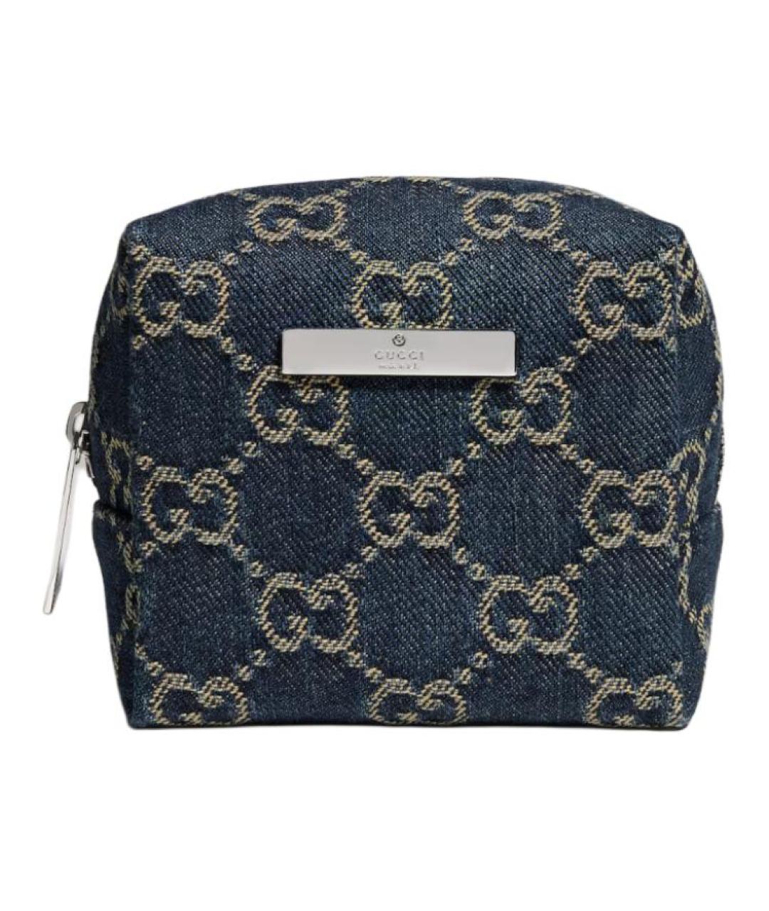 GUCCI Темно-синяя деним косметичка, фото 1