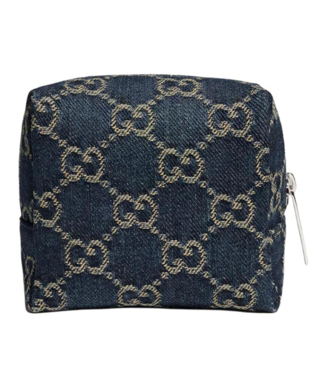 GUCCI Темно-синяя деним косметичка, фото 2